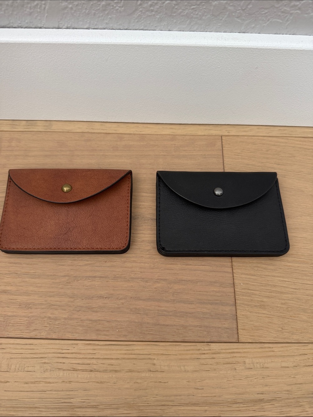 Leather Card Wallets - Brown and Black